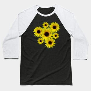 blooming sunflowers sunflower bloom flowers bunch Baseball T-Shirt